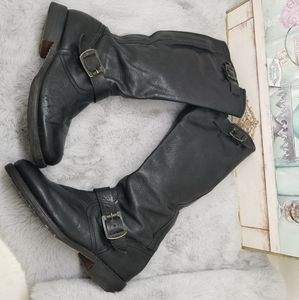 Frye Black Leather Boots - Size 8